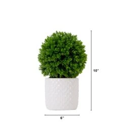 10" Artificial Boxwood Topiary Plant With Decorative Planter -Artificial Trees Store artificial 10 artificial boxwood topiary plant with decorative planter plant in planter nearly natural 588629