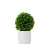 10" Artificial Boxwood Topiary Plant With Decorative Planter