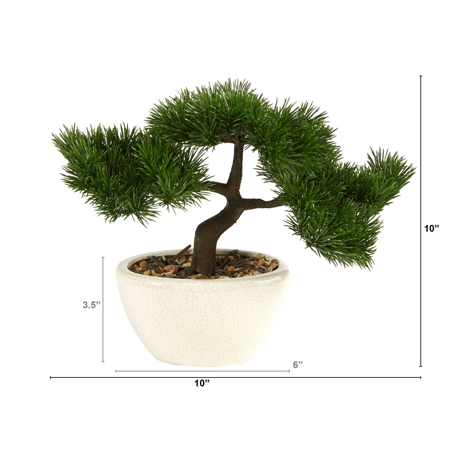 10” Cedar Bonsai Artificial Tree In Decorative Planter 2 10” Cedar Bonsai Artificial Tree In Decorative Planter - Image 2
