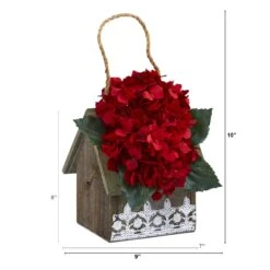 10” Hydrangea Artificial Arrangement In Hanging Floral Design House Planter -Artificial Trees Store artificial 10 hydrangea artificial arrangement in hanging floral design house planter nearly natural 626732