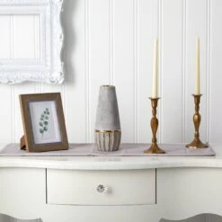 10” Regal Stone Decorative Vase With Gold Accents -Artificial Trees Store artificial 10 regal stone decorative vase with gold accents nearly natural 310036