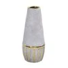 10” Regal Stone Decorative Vase With Gold Accents