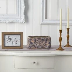 10” Tuscan Ceramic Rectangle Planter -Artificial Trees Store artificial 10 tuscan ceramic rectangle planter nearly natural 438516