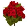 11” Begonia Bush Artificial Flower (Set Of 4)