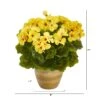 11” Geranium Artificial Plant In Ceramic Planter UV Resistant (Indoor/Outdoor)