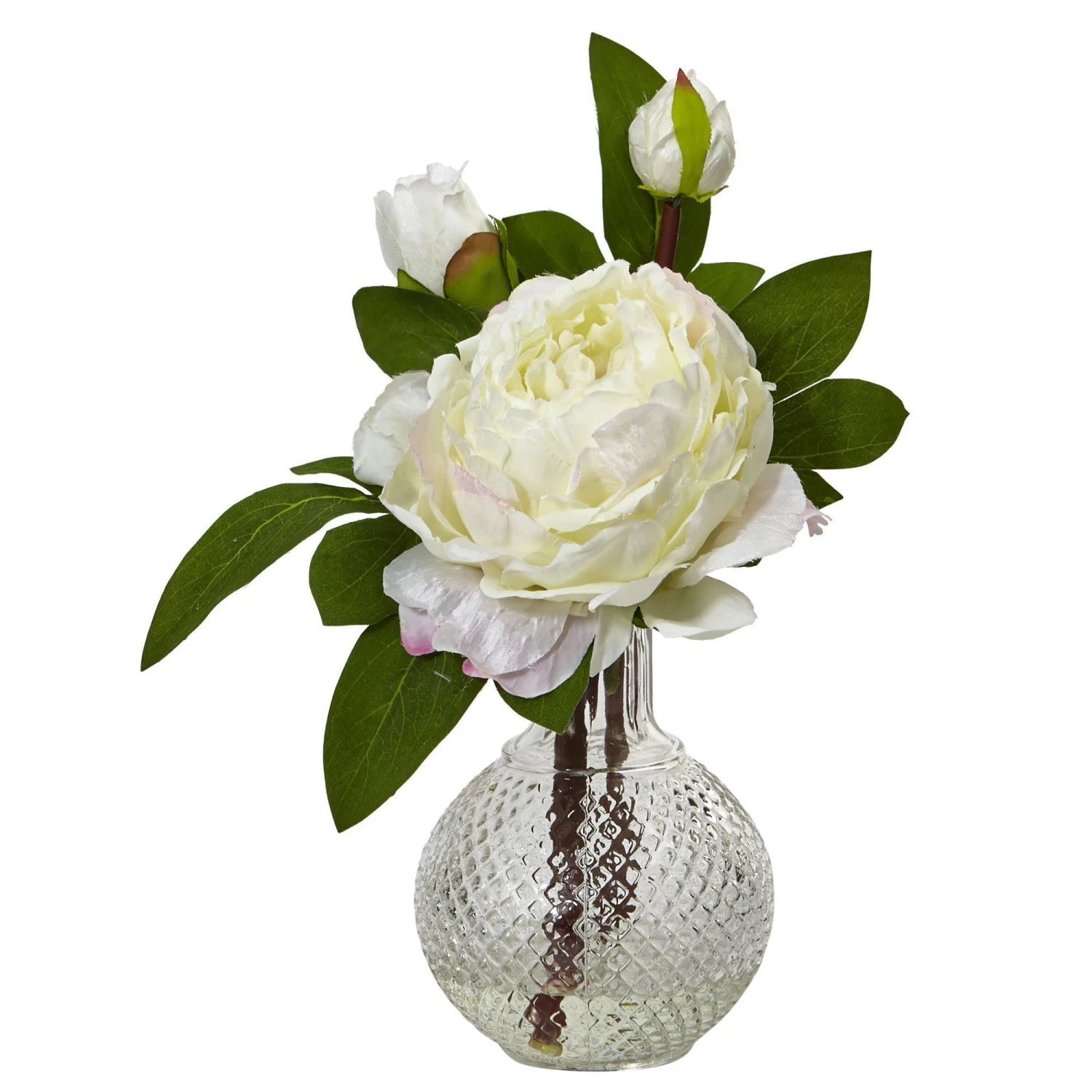 11” Peony With Vase (Set Of 2) 2 11” Peony With Vase (Set Of 2) - Image 2