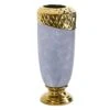 11.5” Regal Stone Vase With Gold Accents