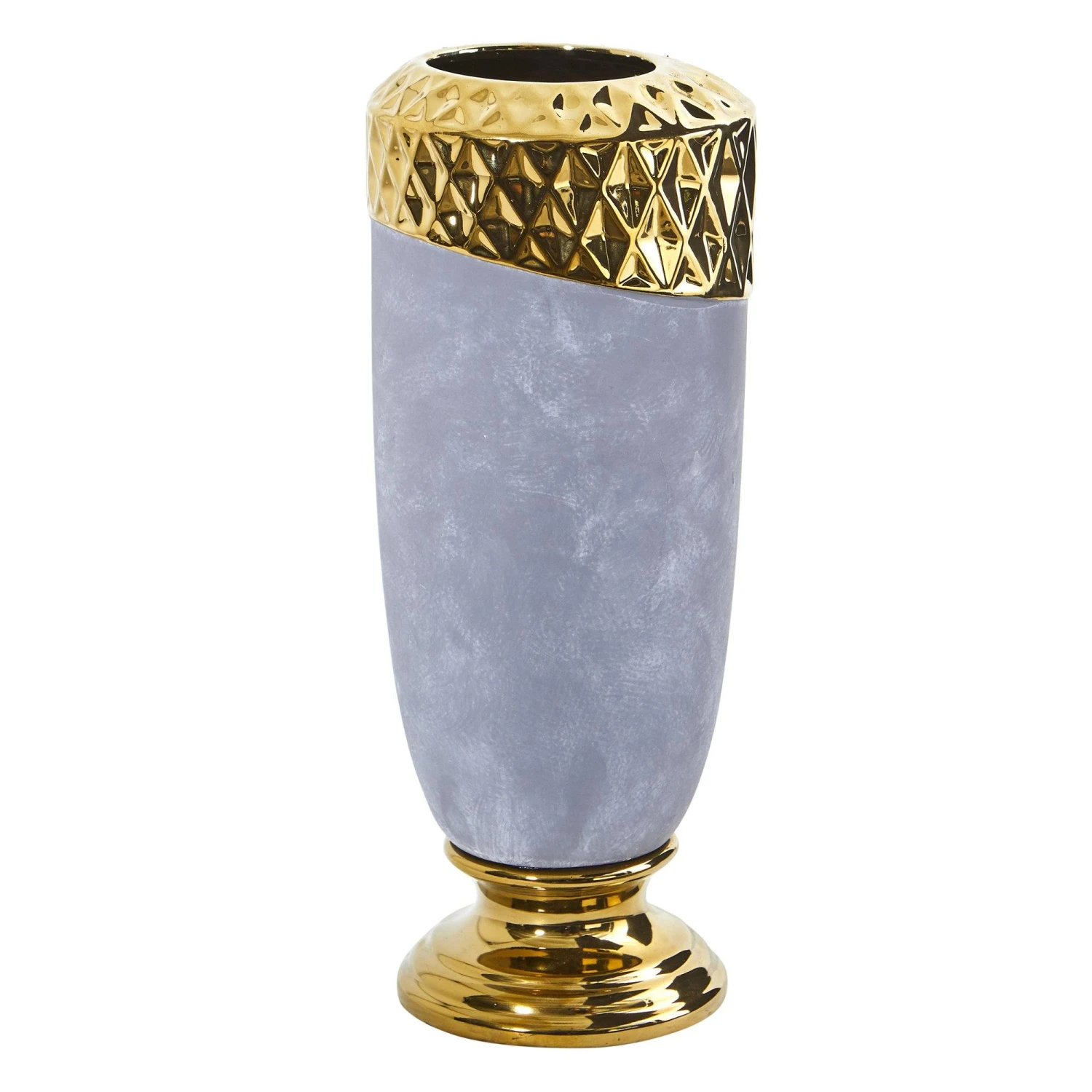 11.5” Regal Stone Vase With Gold Accents 1 11.5” Regal Stone Vase With Gold Accents