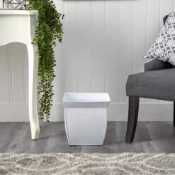 11.75” Fluted Metal Square Planter -Artificial Trees Store artificial 1175 fluted metal square planter nearly natural 702664