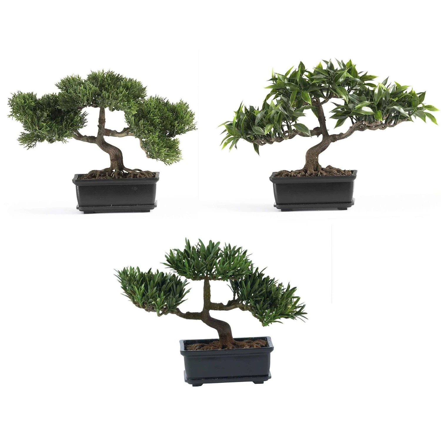12" Bonsai Silk Plant Collection (Set Of 3)" 1 12" Bonsai Silk Plant Collection (Set Of 3)"
