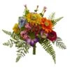13” Artificial Mixed Flowers Bush (Set Of 2)