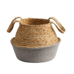 14” Boho Chic Handmade Cotton & Jute Gray WovenPlanter 5 14” Boho Chic Handmade Cotton & Jute Gray WovenPlanter -Artificial Trees Store artificial 14 boho chic handmade cotton jute gray woven planter nearly natural 349913
