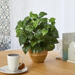 14” Pothos Artificial Plant In Ceramic Planter 5 14” Pothos Artificial Plant In Ceramic Planter -Artificial Trees Store artificial 14 pothos artificial plant in ceramic planter nearly natural 310302