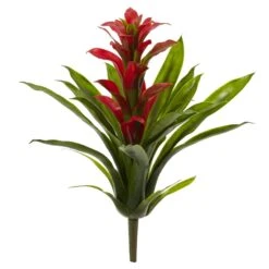15” Artificial Bromeliad Flower (Set Of 4) 9 15” Artificial Bromeliad Flower (Set Of 4) -Artificial Trees Store artificial 15 bromeliad artificial flower set of 4 nearly natural red 472753