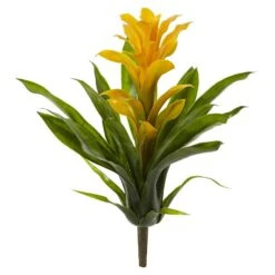 15” Artificial Bromeliad Flower (Set Of 4) 12 15” Artificial Bromeliad Flower (Set Of 4) -Artificial Trees Store artificial 15 bromeliad artificial flower set of 4 nearly natural yellow 728668