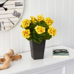 15” Geranium Artificial Plant In Embossed Black Planter UV Resistant (Indoor/Outdoor) 5 15” Geranium Artificial Plant In Embossed Black Planter UV Resistant (Indoor/Outdoor) -Artificial Trees Store artificial 15 geranium artificial plant in embossed black planter uv resistant indooroutdoor nearly natural 525123