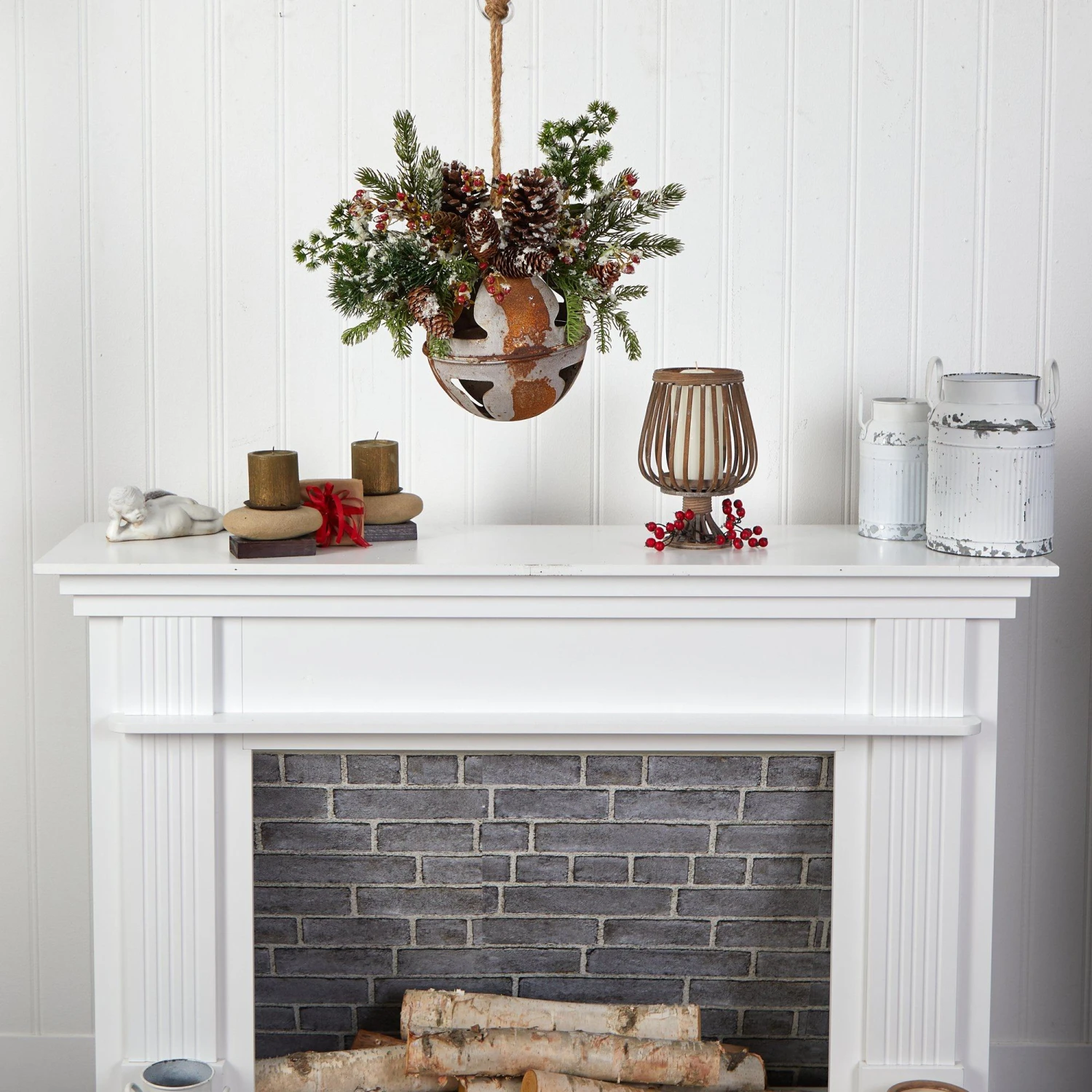 16” Holiday Christmas Jumbo Metal Bell Ornament With Artificial Holly, Berries And Pine 5 16” Holiday Christmas Jumbo Metal Bell Ornament With Artificial Holly, Berries And Pine - Image 5