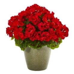 17” Geranium Artificial Plant UV Resistant (Indoor/Outdoor) 8 17” Geranium Artificial Plant UV Resistant (Indoor/Outdoor) -Artificial Trees Store artificial 17 geranium artificial plant uv resistant indooroutdoor nearly natural red 561330