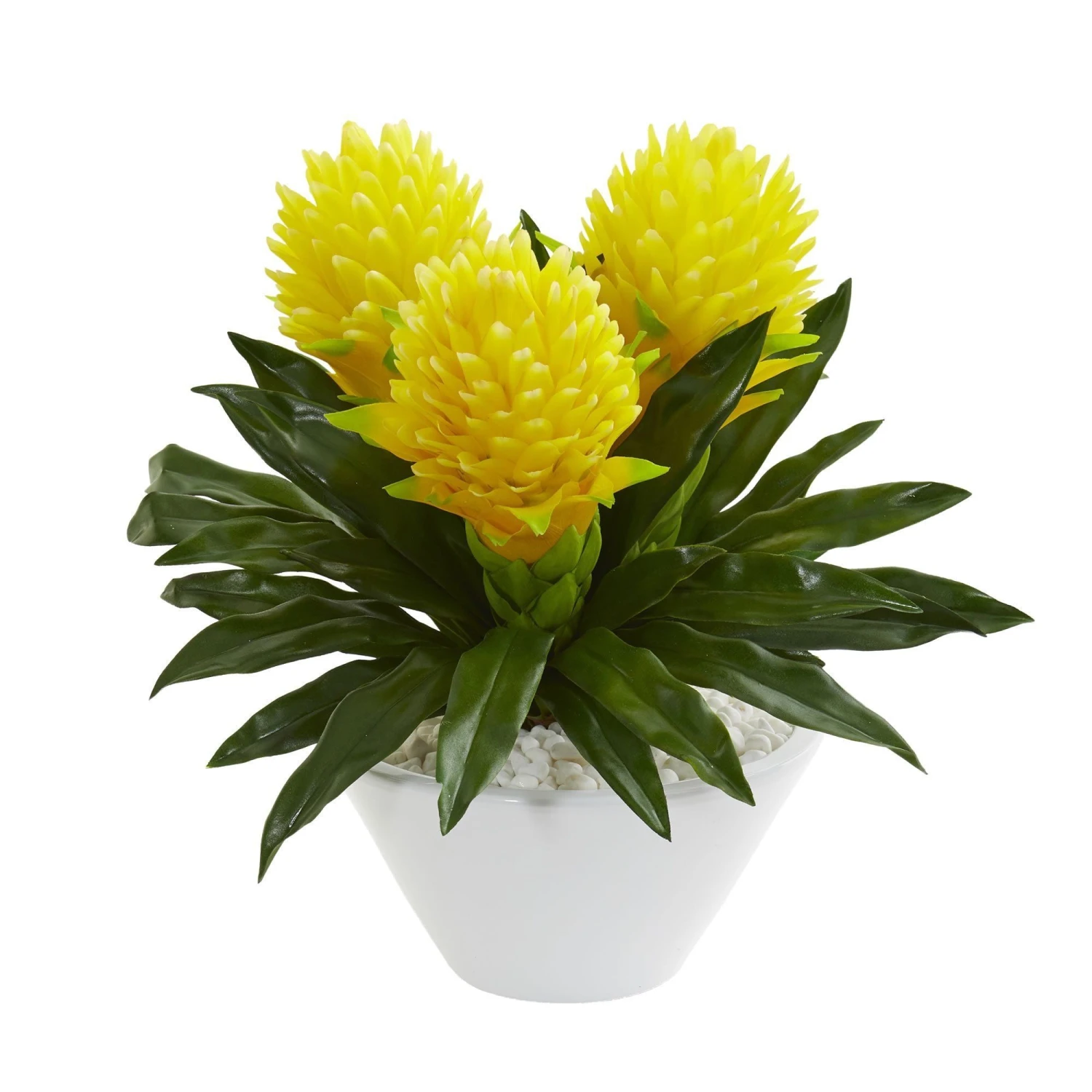 17” Ginger Artificial Plant In White Vase 2 17” Ginger Artificial Plant In White Vase - Image 2