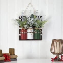 17” Holiday Assorted Christmas Pine Hanging Three Piece Mason Jar Arrangement Wall Art Décor 8 17” Holiday Assorted Christmas Pine Hanging Three Piece Mason Jar Arrangement Wall Art Décor -Artificial Trees Store artificial 17 holiday assorted christmas pine hanging three piece mason jar arrangement wall art decor nearly natural 225023