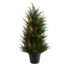 18” Cedar Artificial Tree With LED Lights UV Resistant (Indoor/Outdoor)