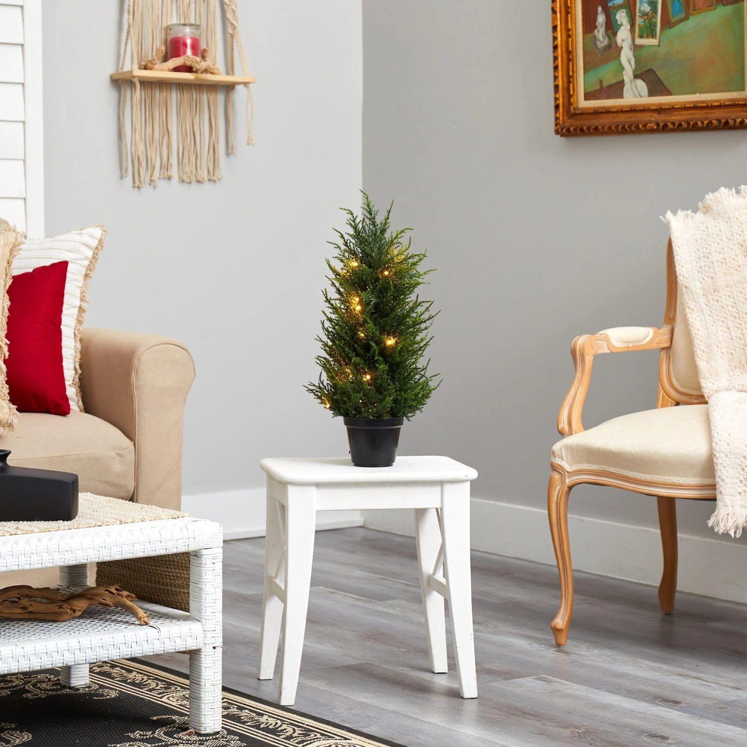 18” Cedar Artificial Tree With LED Lights UV Resistant (Indoor/Outdoor) 6 18” Cedar Artificial Tree With LED Lights UV Resistant (Indoor/Outdoor) - Image 6