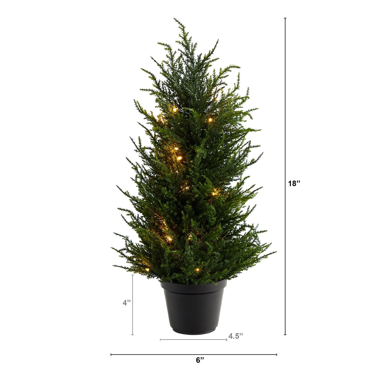 18” Cedar Artificial Tree With LED Lights UV Resistant (Indoor/Outdoor) 2 18” Cedar Artificial Tree With LED Lights UV Resistant (Indoor/Outdoor) - Image 2