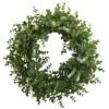 18” Eucalyptus Double Ring Wreath W/Twig Base