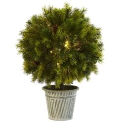 18” Pine Ball In Iron Top