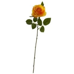 18” Artificial Rose Flower (Set Of 24) -Artificial Trees Store artificial 18 rose artificial flower set of 24 nearly natural orange yellow 187225