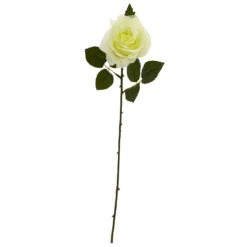 18” Artificial Rose Flower (Set Of 24) -Artificial Trees Store artificial 18 rose artificial flower set of 24 nearly natural white 606394