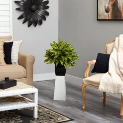 18” Tradescantia Artificial Plant In Black Metal Planter (Real Touch) -Artificial Trees Store artificial 18 tradescantia artificial plant in black metal planter real touch nearly natural 693042