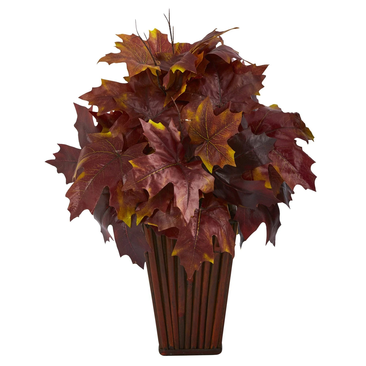 19” Autumn Maple Leaf Artificial Plant In Decorative Planter 6 19” Autumn Maple Leaf Artificial Plant In Decorative Planter - Image 6