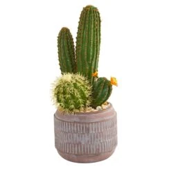 19” Cactus Artificial Plant In Decorative Planter