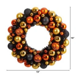 19” Halloween Shatterproof Jack O'lantern Pumpkin Ornament Wreath 5 19” Halloween Shatterproof Jack O'lantern Pumpkin Ornament Wreath -Artificial Trees Store artificial 19 halloween shatterproof jack olantern pumpkin ornament wreath nearly natural 264760
