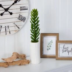 19” Succulent Artificial Plant In White Planter -Artificial Trees Store artificial 19 succulent artificial plant in white planter nearly natural 470847