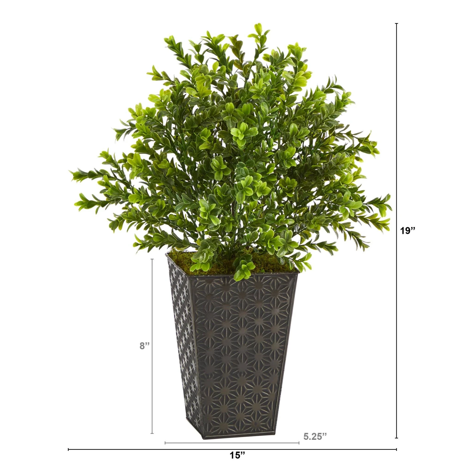 19” Sweet Grass Artificial Plant In Embossed Black Planter (Indoor/Outdoor) 2 19” Sweet Grass Artificial Plant In Embossed Black Planter (Indoor/Outdoor) - Image 2