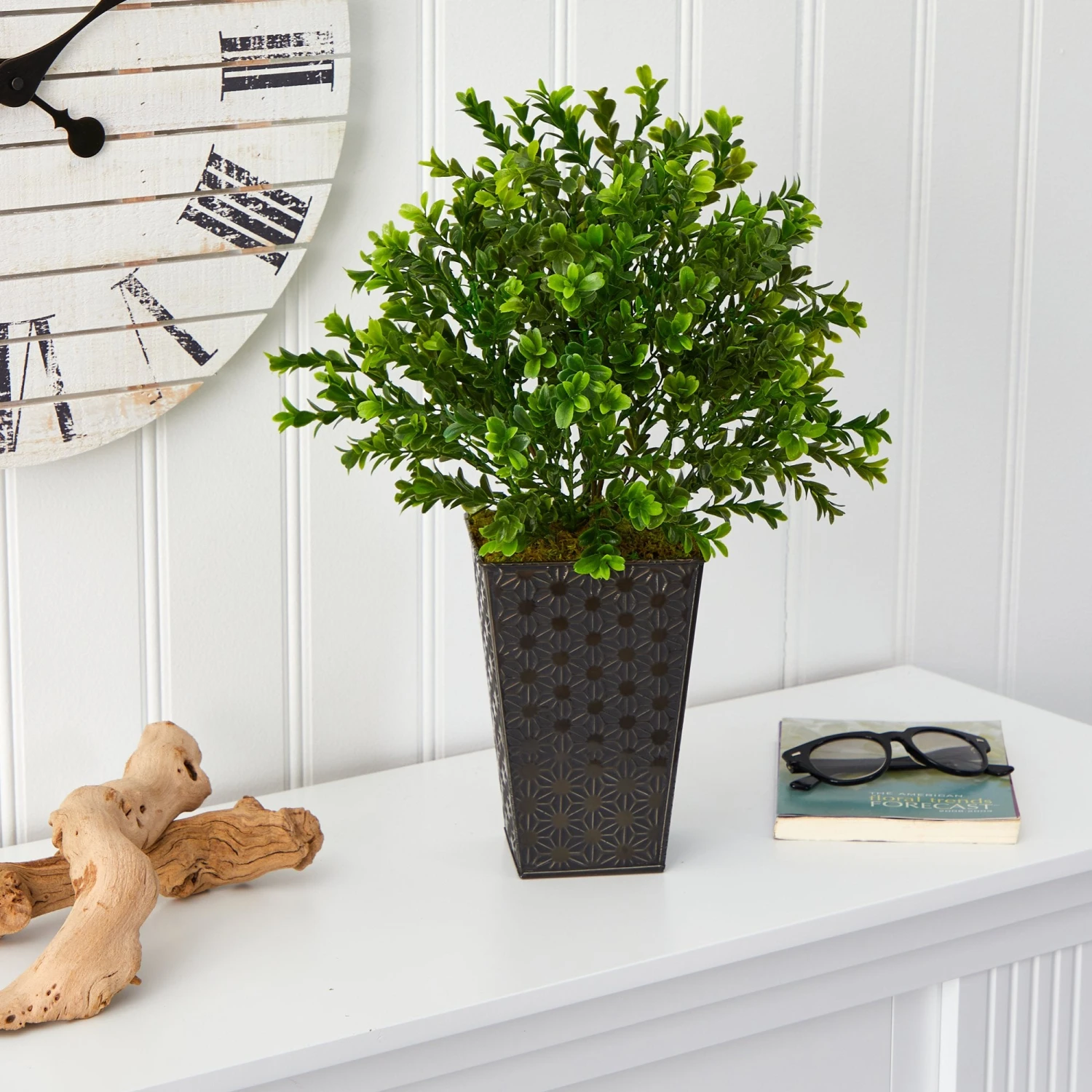 19” Sweet Grass Artificial Plant In Embossed Black Planter (Indoor/Outdoor) 3 19” Sweet Grass Artificial Plant In Embossed Black Planter (Indoor/Outdoor) - Image 3