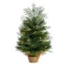 2’ Artificial Christmas Tree In Burlap Base With 35 Warm White LED Lights