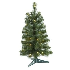2’ Green Artificial Christmas Tree With 35 LED Lights And 72 Bendable Braches