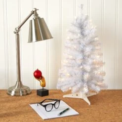 2’ White Artificial Christmas Tree With 35 LED Lights And 72 Bendable Branches 11 2’ White Artificial Christmas Tree With 35 LED Lights And 72 Bendable Branches -Artificial Trees Store artificial 2 white artificial christmas tree with 35 led lights and 72 bendable branches nearly natural 470923