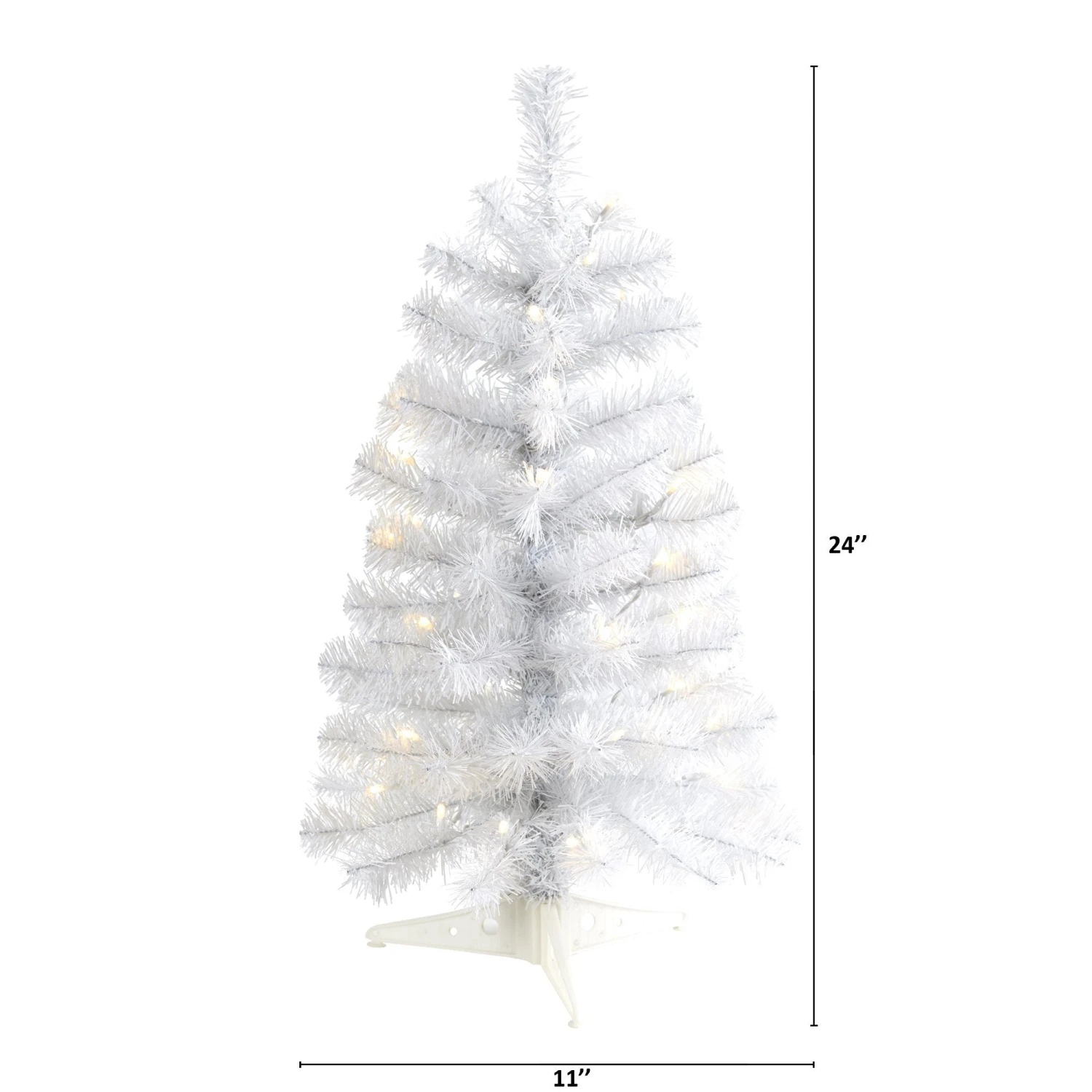 2’ White Artificial Christmas Tree With 35 LED Lights And 72 Bendable Branches 2 2’ White Artificial Christmas Tree With 35 LED Lights And 72 Bendable Branches - Image 2