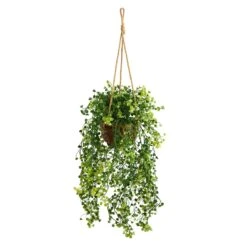 20” Baby Tear Artificial Plant In Hanging Basket