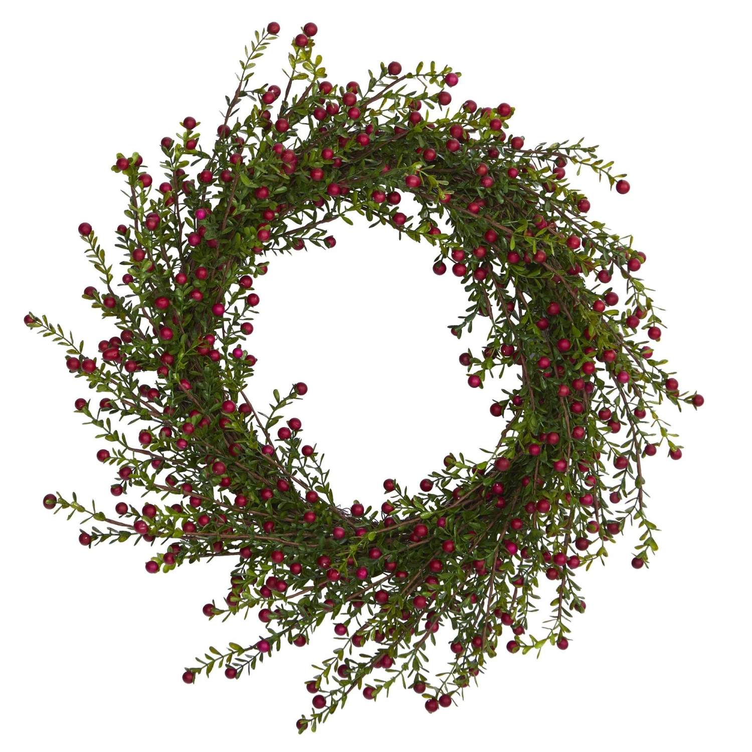20” Boxwood And Berries Artificial Wreath 1 20” Boxwood And Berries Artificial Wreath