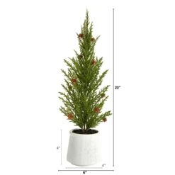 20'' Cedar Pine “Natural Look” Artificial Christmas Tree -Artificial Trees Store artificial 20 cedar pine natural look artificial tree with mini pine cones in decorative planter nearly natural 392340