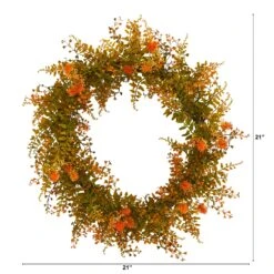 21” Autumn Fern Artificial Wreath -Artificial Trees Store artificial 21 autumn fern artificial wreath nearly natural 160686
