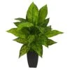 21” Dieffenbachia Artificial Plant In Black Planter