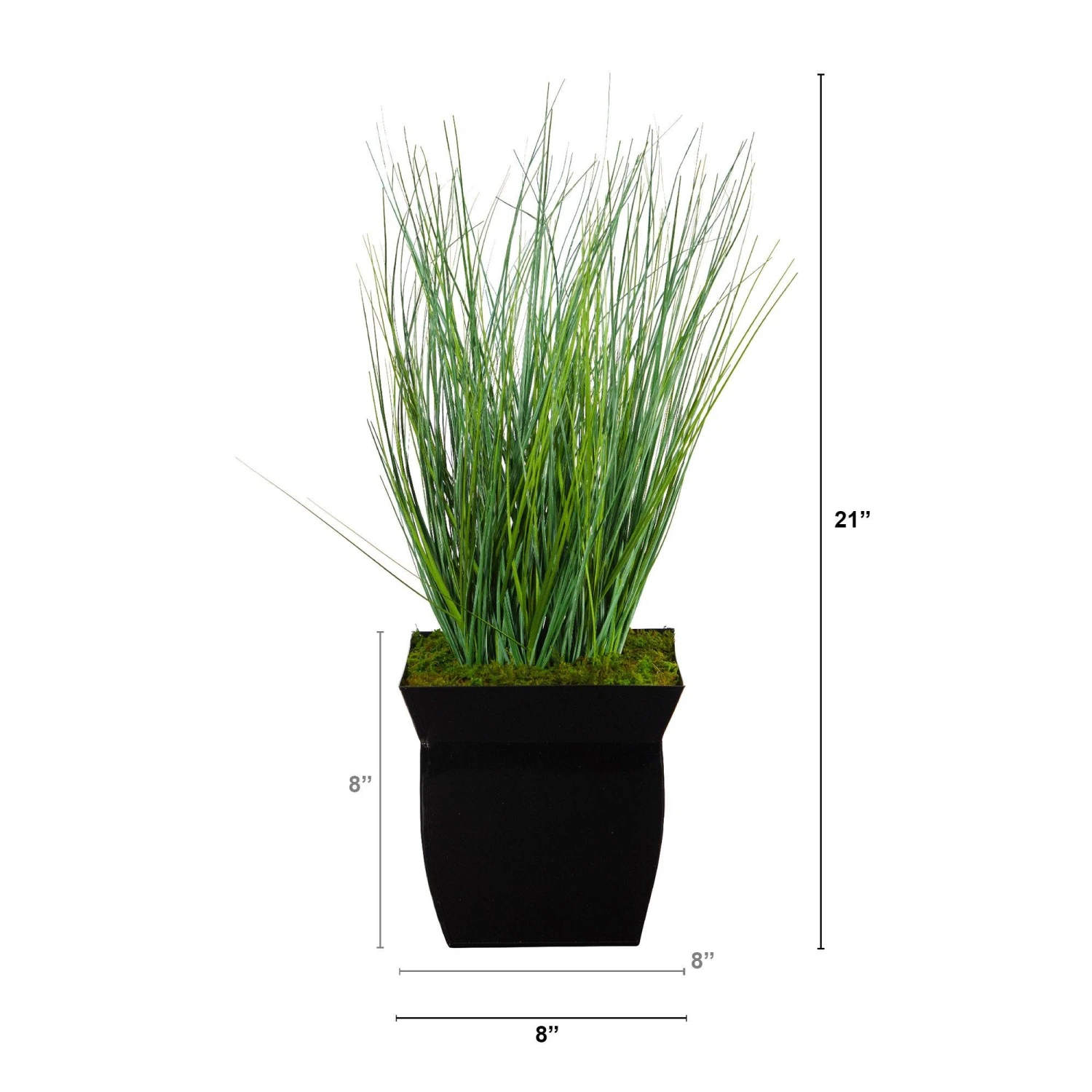 21” Onion Grass Artificial Plant In Black Metal Planter 2 21” Onion Grass Artificial Plant In Black Metal Planter - Image 2