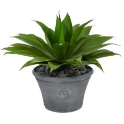 22” Agave Succulent Artificial Plant In Gray Planter