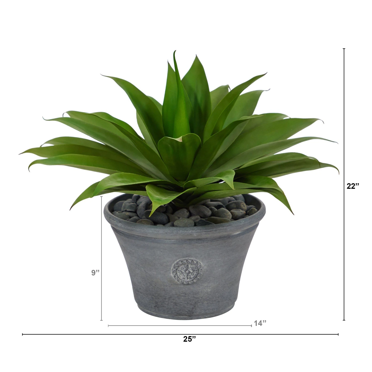 22” Agave Succulent Artificial Plant In Gray Planter 2 22” Agave Succulent Artificial Plant In Gray Planter - Image 2